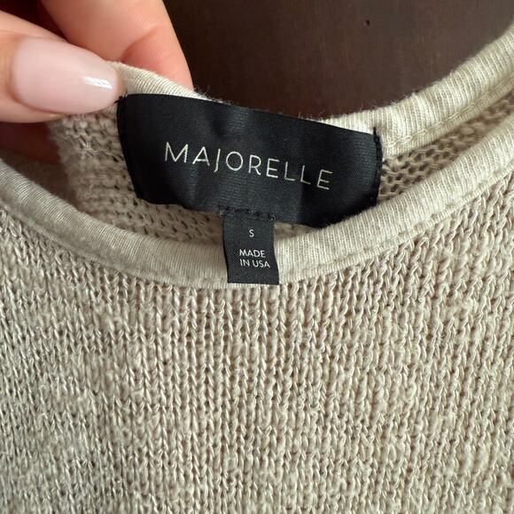 MAJORELLE | Cream / Natural Cotton Blend Knit Scoop Neck Midi Sun Dress | Small - Picture 3 of 6